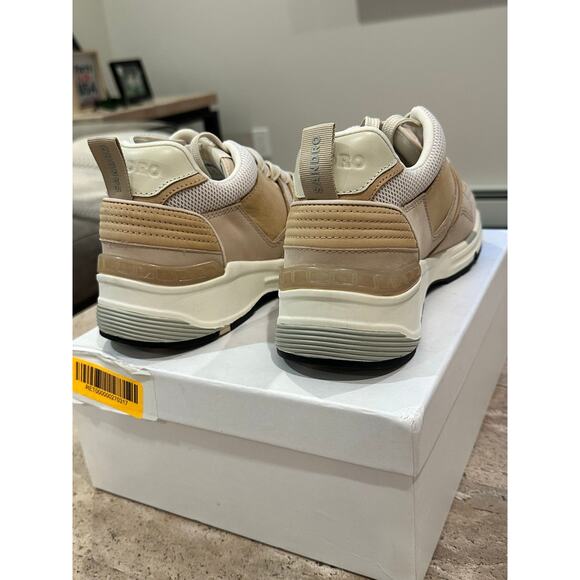 NEW in box Sandro Camel Mesh Nubuck + Leather Sneakers 37 / 6.5 - Picture 5 of 9